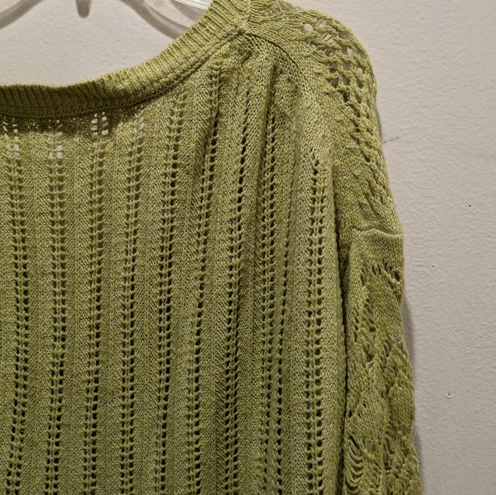 Women's Green Knit Sweater Size Lp - Picture 11 of 12